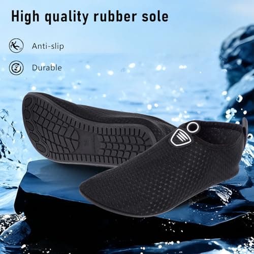 ADUDVLO Beach Shoes Water Shoes Women Men Quick Dry Sea Shoe Breathable Aqua Swim Shoe Lightweight Barefoot (Black, Adult, Men, 4, Numeric, UK Footwear Size System, Medium) — view 5