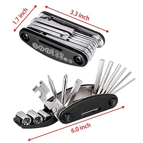 Oumers Multi-Function Bike Bicycle Cycling Mechanic Repair Kit with 3pc Bike Tire Lever 5pc Tyre Patches 1pc Tire Rasp Work Bag — view 2