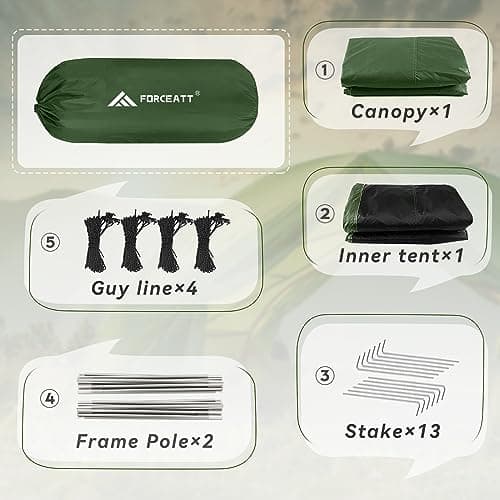 Forceatt 2-Person Camping Tent: Professional Waterproof, Windproof & Pest-Proof. Lightweight for Backpacking, Glamping, Hiking, Outdoor & Mountaineering — view 5