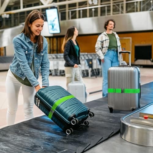 WISYOK Luggage Straps Extended, 4 Pack, 130-250cm Adjustable, Green — view 6