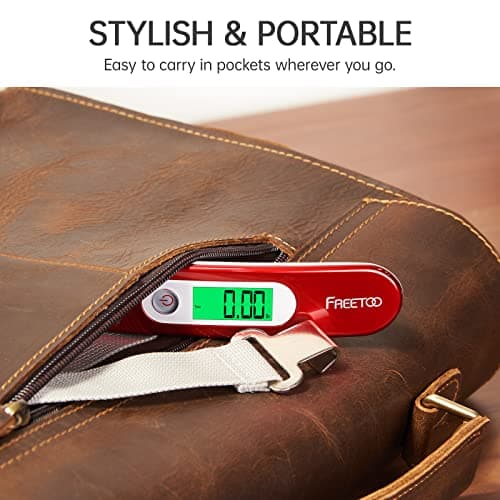 FREETOO Luggage Scale with Tare Function 110 Lb/ 50Kg Capacity, Red — view 6