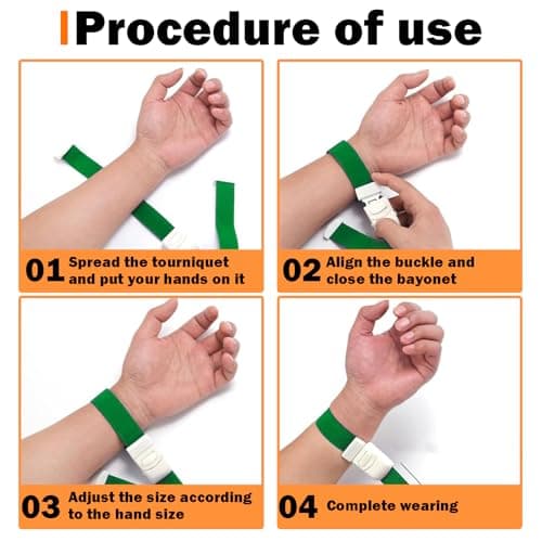 10pcs Tourniquet, Torniquetes, Tourniquets for Nurses, Torniquetes Medical, Equipped with A Quick Release Buckle and Latex Free Polyester Elastic Band, Outdoor First Aid for Adults and Children — view 4