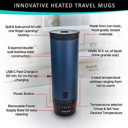 ThermoJoe 16 Oz. Rechargeable Heated Smart Travel Mug for Coffee and Tea with Temperature Control — view 5