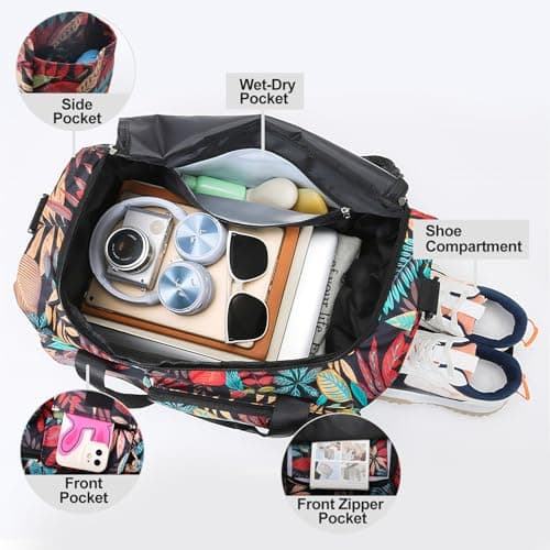 Overnight Bags for Women, Travel Holdall with Shoe Pocket & Wet Compartment — view 4