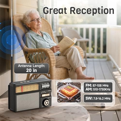 PRUNUS J-139 Portable Radio AM/FM/SW, Solar Radio,Transistor Radio — view 2