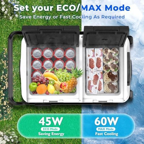 AS 12V Car Refrigerator, 40L Dual Zone Portable Fridge Freeze, -20°C~20°C — view 6