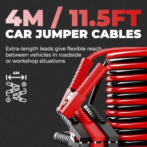 Heavy Duty Jump Leads 4M, Professional Car Battery Booster Cables 2500AMP — view 5
