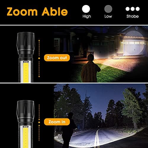 LED Torch Rechargeable, 3 Modes Flashlight, Adjustable Focus, 2Pack — view 6