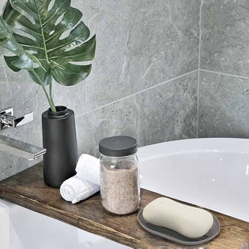 2 Pcs Silicone Soap Dish,Portable Shower Soap Box, Self Draining Soap Holder, Leak Proof Soap Saver Anti-Slip Soap Container, Perfect for Shower, Bathroom, Kitchen, Travel (Gray & White) — view 2