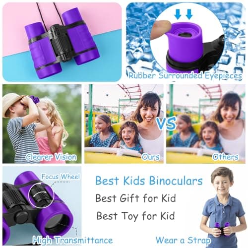 OSDUE Kids Telescope Outdoor Toys, 4x30 High Resolution Binoculars for Kids Educational Learning, Sports and Outside Play, Gifts for Age 3-12 Boys Girls (Purple) — view 6