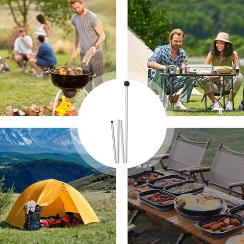 Foldable Tarp Poles Sturdy Aluminum Alloy Camping Accessories — view 4