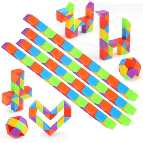 WEARXI 12 Packs 24 Blocks Magic Snake Cube, Party Bag Fillers for Kids