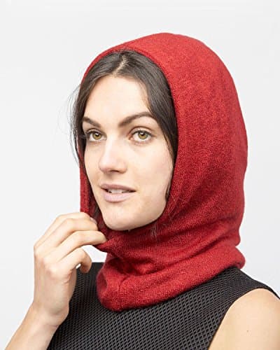 Basic Sense Hooded Scarf Snood for Women, Soft Neck Warmer Hood, Burgundy — view 3