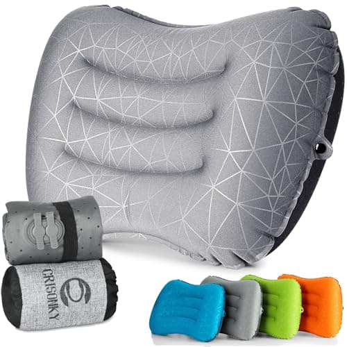 Crisonky Camping Pillow,Ultralight Inflatable Travel Pillow for Backpacking