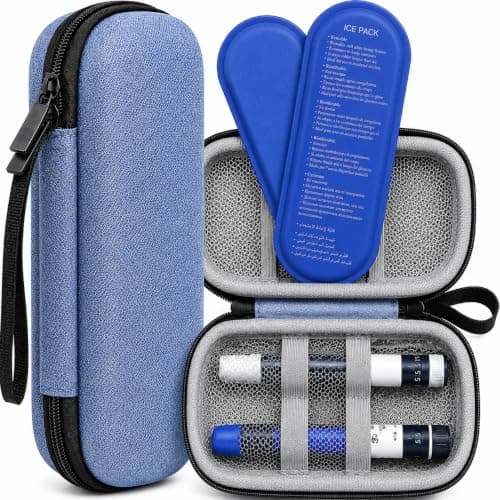 Insulin Pen Case - Insulin Cool Bag - Medicine Travel Cooler (Denim Blue)