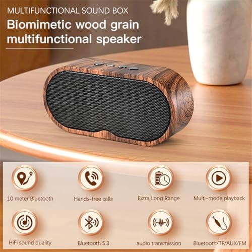 ZZOSRDR Bluetooth Speaker, Portable Wireless Speakers Bluetooth 5.3 Speaker with 3D Stereo HiFi Bass, 1200mAh Battery, 15 Hour Playtime, Support Bluetooth/U-Disk/TF Card — view 4
