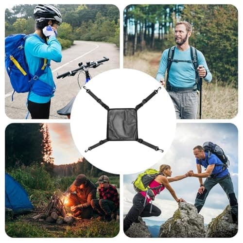 Helmet Holder for Backpack - Portable Elastic Detachable Adjustable Sports Backpack, Ski Helmet Bag Backpacks Attachment | for Cycling Skiing Hiking Outdoor Travel Commuting Road Trip — view 6