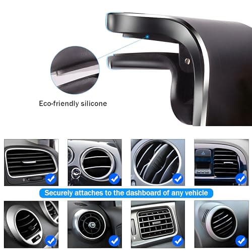 JNNJ Car Mobile Phone Holder, Universal Magnetic Phone Holder Mount, 360° Rotation Air Vent Clip Mount, For Car Mobile Phones(Silver) — view 3