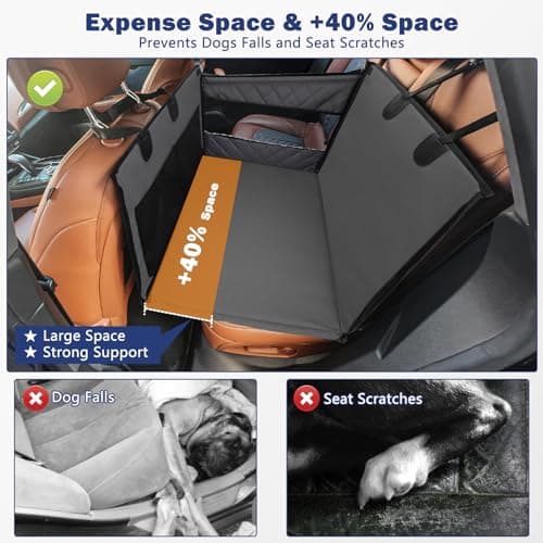 MIXJOY Large Dog Car Seat for Dogs, Waterproof Car Back Seat, Up to 68kg — view 5