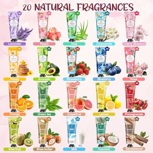 Mini Hand Cream Multipack, 100 Pack Hand Cream Set, Hand Care for Dry Cracked Hands, Bulk Gift for Women, Travel Size Lotion Bulk, Small Gifts for Women Men Christmas Birthday Party Favor — view 2
