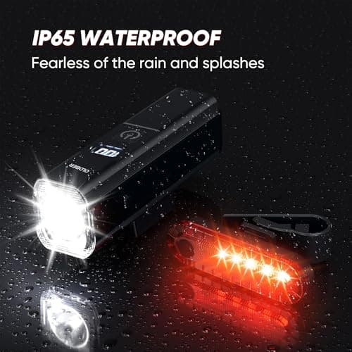 2026 New Bike Lights, Bike Headlight Front and Back, High Lumens Rechargeable Waterproof 6+4 Modes Bike Lights Sets, Super Bright Bike Torch (Matte Purple) — view 6