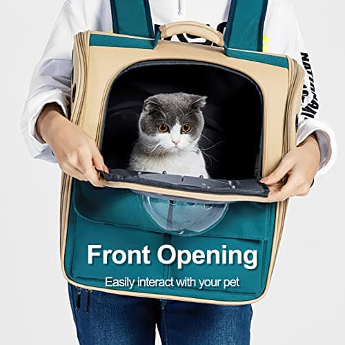 Galatée Cat Backpack Carrier, Pet Backpack Bubble Rucksack Carry Cats, Ventilate Space Capsule Pet Backpack, Dog Travel Backpack Carrier For Small Dogs(Orange) — view 5