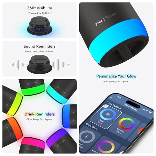 Hidrate Spark PRO 2 – Smart Hydration Bottle with Drink Reminders & Water Tracking, 946ml Stainless Steel – Syncs with Apple Health, Fitbit, Smart Rings & Smart Watches - Bundle Lid - Flamingo — view 4