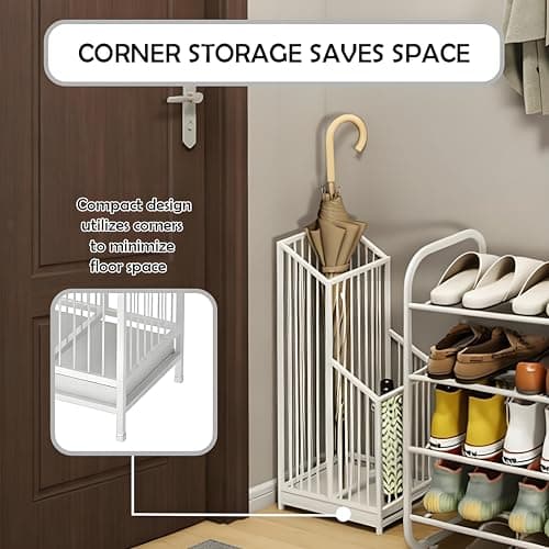 SINBINTA Metal Umbrella Stand, Umbrella Holder with Removable Drip Tray — view 6