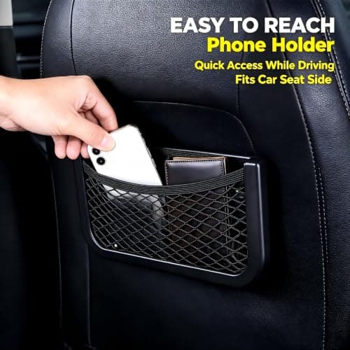2 Pack Storage Nets for Campervans, 26x12cm Elastic Mesh Car Organizer with Plastic Frame, Universal Vehicle Storage Net for Motorhome Truck Boat SUV, Securely Hold Phone Water Bottle Toiletries — view 5
