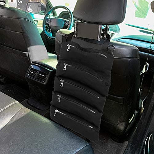 Luxshiny Car Seat Hanging Bag Organizer for Back Seat Storage Canvas for Road Trips and Travel — view 5