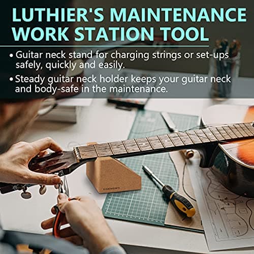 COENGWO Guitar Neck Rest, Guitar Neck Cradle Support Pillow String Instrument Luthier Cleaning Kit Tool for Guitar Workstation, Ukuleles, Violins, Banjos, Mandolins — view 5