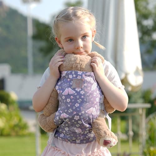 GAGAKU Baby Doll Carrier for Kids, Baby Carrier for Dolls, Reborn Baby Dolls Accessories, Doll Carriers with Adjustable Straps for Little Girls, Blue - Butterfly — view 2