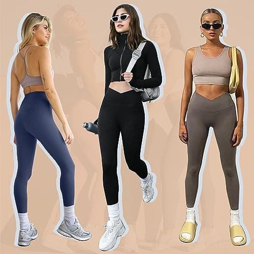 ACTINPUT Leggings for Women UK Soft High Waisted Tummy Control Leggings with Pockets Gym Sports Workout Running Pilates Yoga Pants Ladies Elasticated Trousers for Women My Orders(Navy Blue,S-M) — view 2