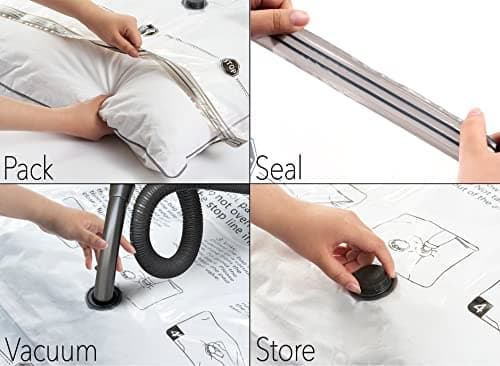 SpaceAid 20 Pack Vacuum Storage Bags, Space Saver Sealer Compression Bags for Comforters, Blankets, Pillows, Bedding, Clothes (4 Jumbo/4 Large/4 Medium/4 Small/4 Roll) — view 5