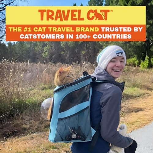 Fat Cat Backpack Carrier - Airline Approved Cat Carrier with Space Capsule Bubble for for Small Cats, Kitten - Premium Aqua Cat Carrier Backpack for Outdoor, Travel, Hiking, Pet Supplies — view 6
