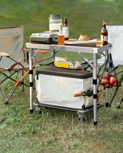 Sportneer Folding Camping Table 60×40cm, Height Adjustable Camp Table — view 2
