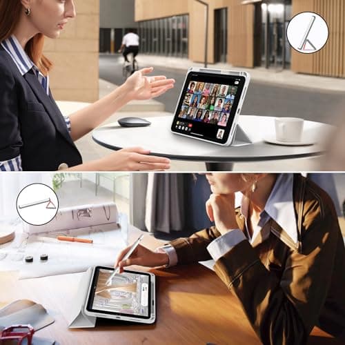 CACOE Case for iPad (A16) 11th/10th Generation with Pencil Holder 2025 2022 11/10.9 inch, Soft TPU Back Protective Smart Cover for 11/10 Gen with Stand - Silver — view 6