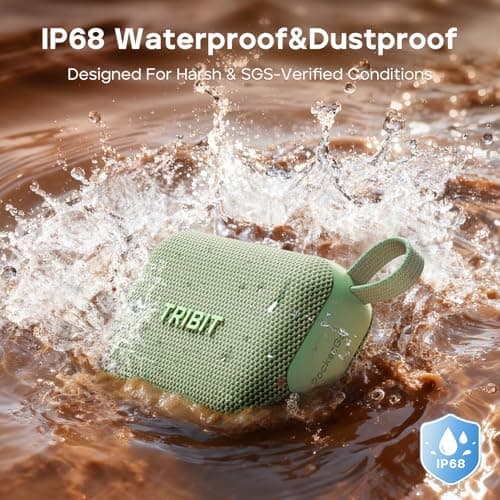 Tribit PocketGo Portable Bluetooth Speaker, 7W, IP68 Waterproof, 20H, Blue — view 4