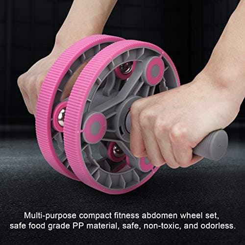 Multifunctional Abdominal Wheel Set, Wireless Fitness Roller for Core Training, Compact Ab Roller with Detachable Handles and Latex Rope for Home Gym Travel Use (Pink) — view 2