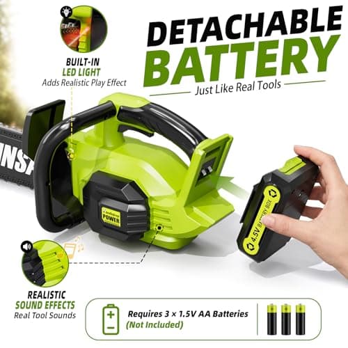 Pandapop Kids Tool Set, 2-in-1 Toy Chainsaw, Kids Outdoor Toys — view 4