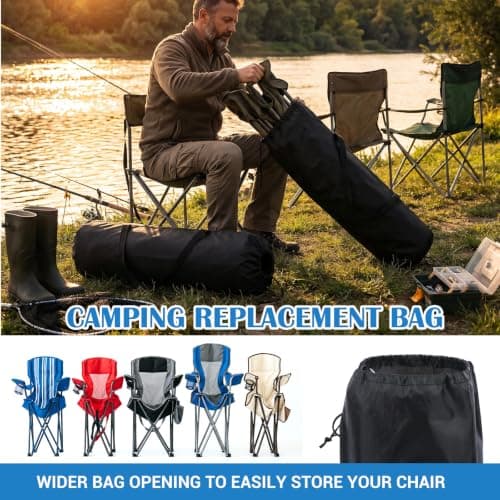 Chsoejuf 2PCS 1m Large Camp Chair Bag Replacement Portable Camping Folding — view 5