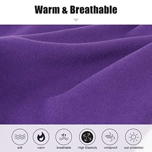 HEGCOIIE Neck Warmer Snood for Men & Women,Winter Neck Gaiter Fleece Bandana Face Covering Mask Windproof Neck Scarf Neckwear for Outdoor Sports Motorcycle Skiing Running Cycling (Purple) — view 3