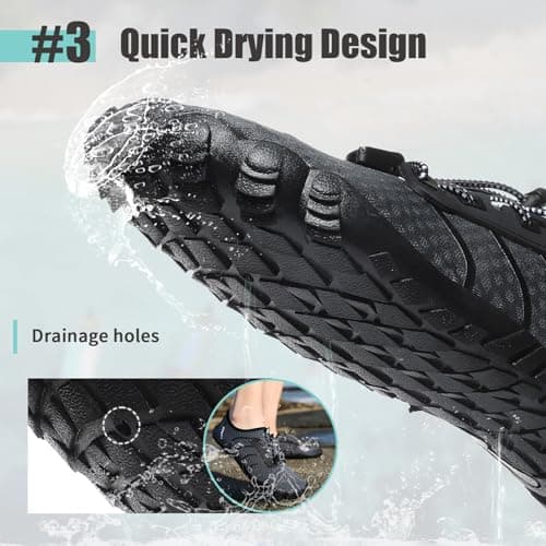 Barefoot Water Shoes Mens Womens Swim Beach Quick Dry Aqua Shoes Lightweight Comfortable for Unisex Diving Shoes Grey — view 4