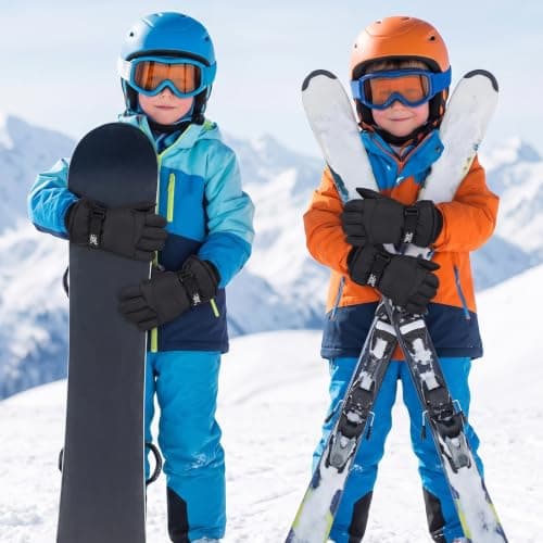 Kids Ski Gloves, Warm Snow Mittens for Boys Girls Cold Weather(6-10 Years) — view 5