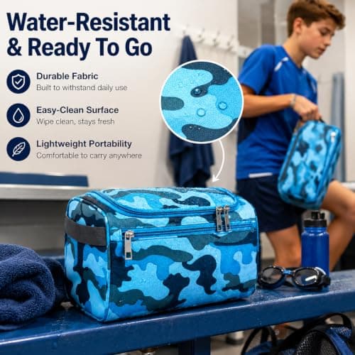 Boys Wash Bag with Camouflage Design Waterproof Travel Toiletry Hanging — view 6