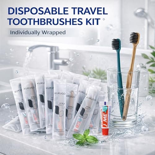 Disposable Toothbrush with Toothpaste, 40 Pack Travel Toothbrushes, Mini Toothbrush for Hotel, Camping, Office & Airplane, Bulk Oral Care Kit for Adults & Kids — view 5