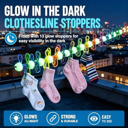 KFSCIP Travel Washing Line, Portable Retractable Clothes Line with Pegs, Compact Camping Washing Line Rope for Outdoor Use, Durable and Lightweight Design — view 3