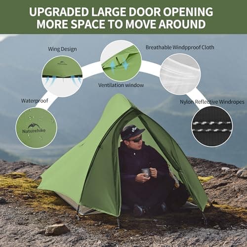 Naturehike Cloud Up Pro Camping Tent, 2 Person, Forest Green — view 5