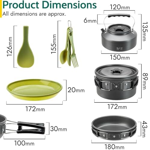 Trail Camping Cooking Set, 2 Person, 16 Piece — view 6