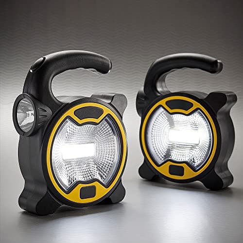 Coopers of Stortford - 2-in-1 Flood Torch and Handheld Flashlight - Directional Beam and Wide Illumination with Easy Carry Handle - Lightweight, Freestanding or Hanging, H13 x W10 x D4cm